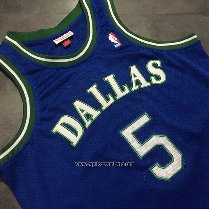 Camiseta Dallas Mavericks Jason Kidd #5 Mitchell & Ness 1994-95 Azul
